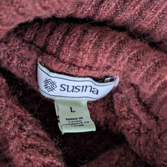 Karina Sweater Mini Dress in Burgundy Size Large - Picture 8 of 8